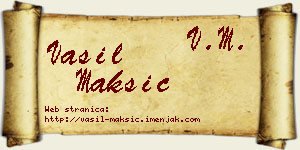 Vasil Maksić vizit kartica